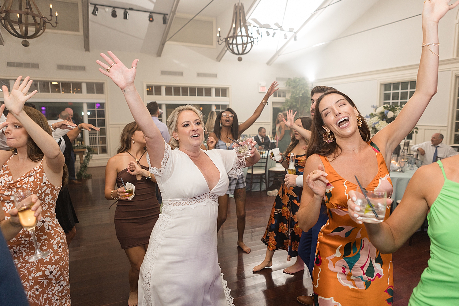 candid reception dancing