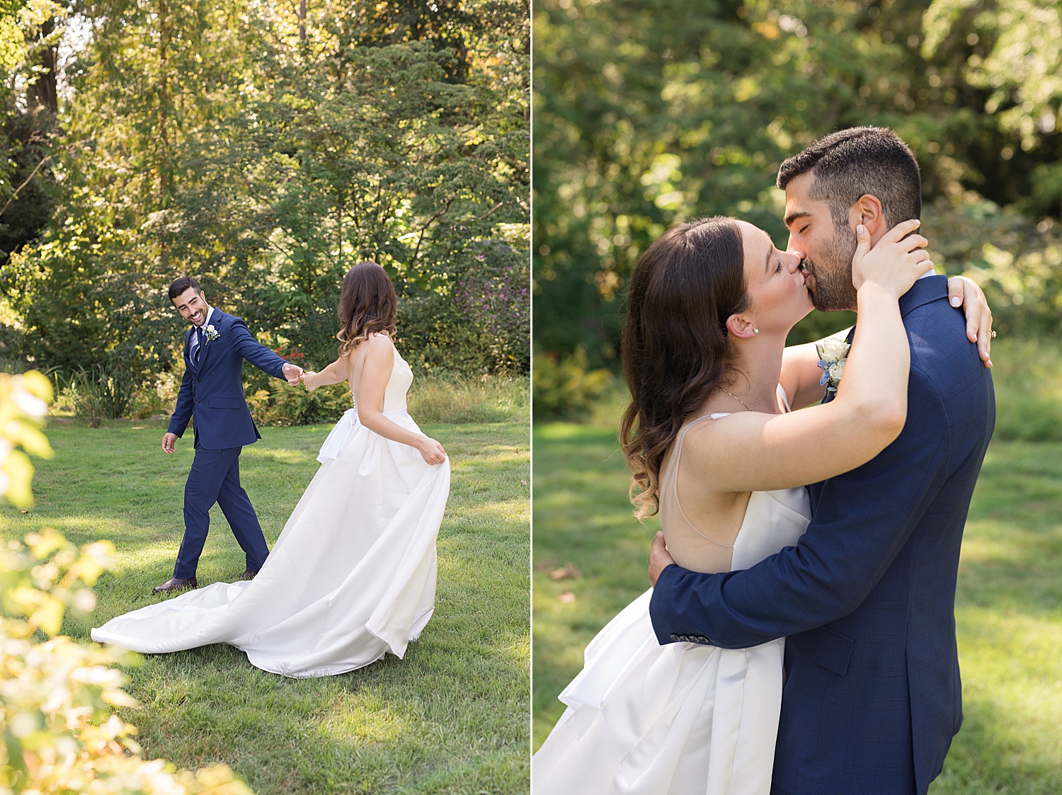 bride and groom first look