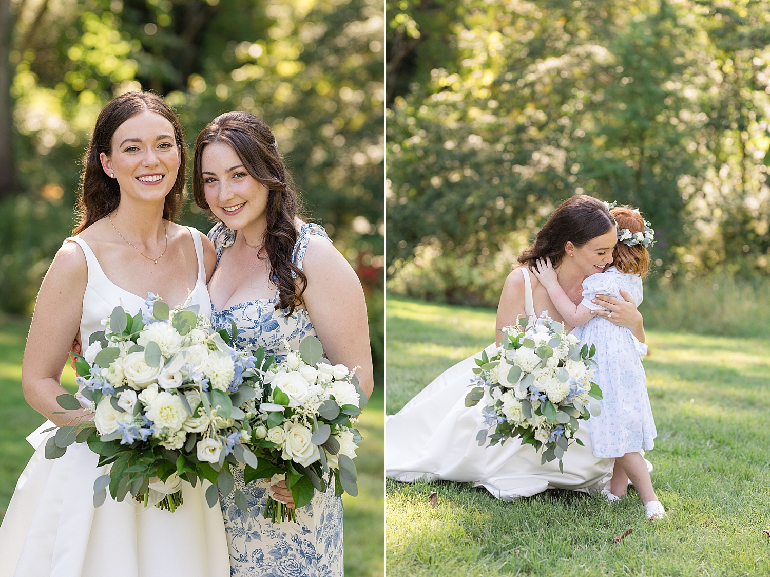 bride and bridesmaids flower girl