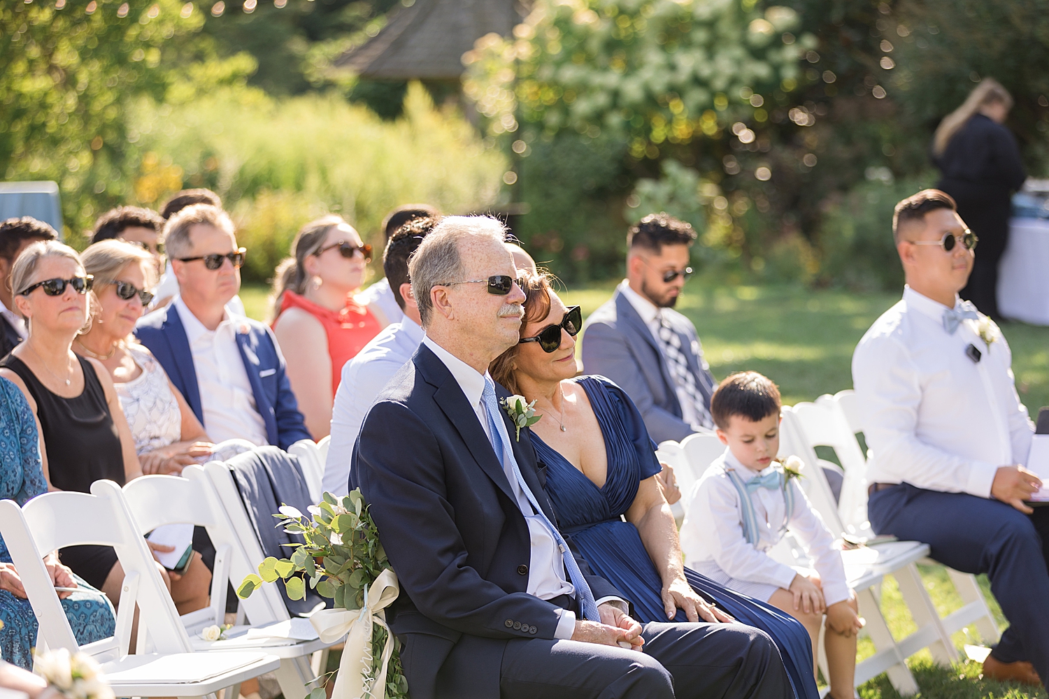 bride's parents watch ceremony