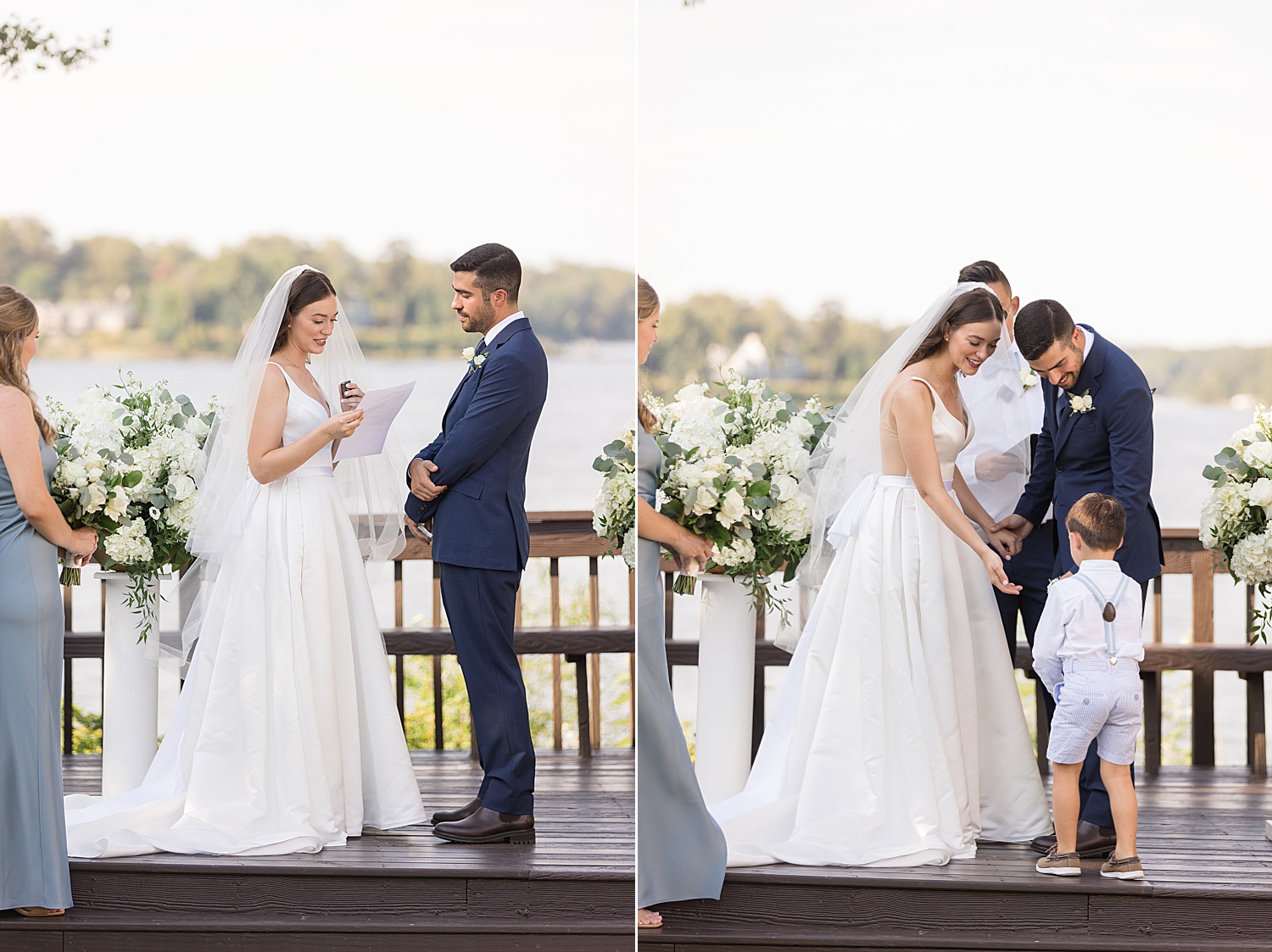 bride reading vows ring bearer