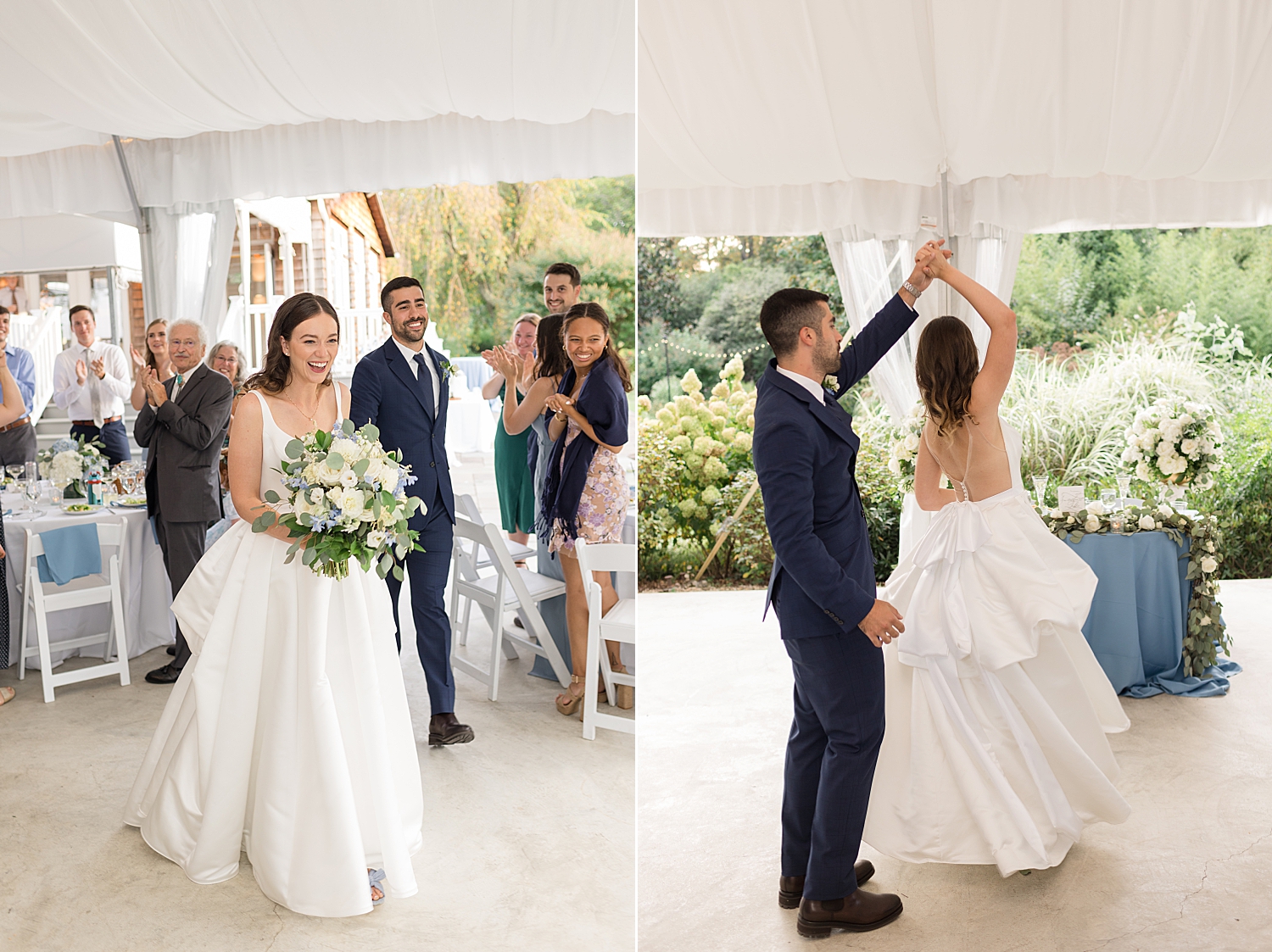 bride and groom reception entrance first dance