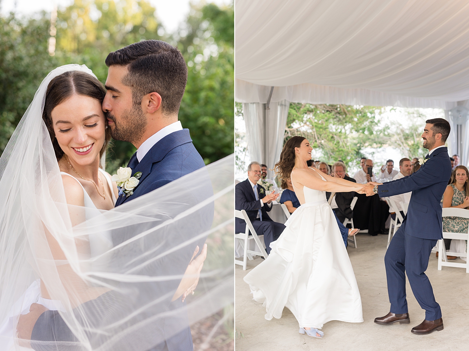 bride and groom first dance