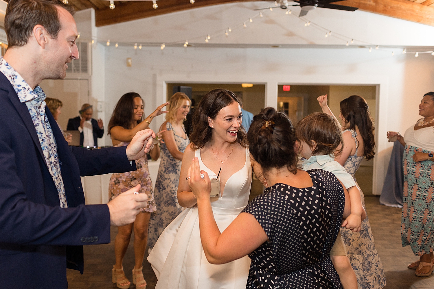 guests dancing during reception