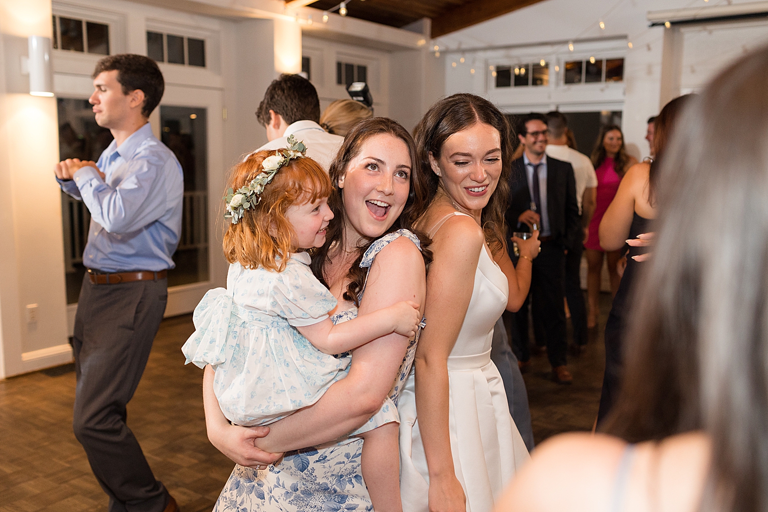 guests dancing during reception