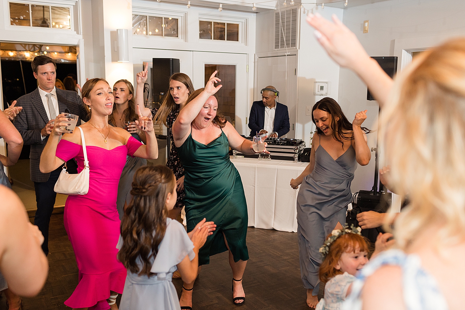 guests dancing during reception