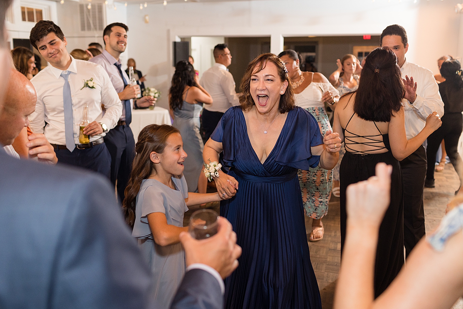 guests dancing during reception