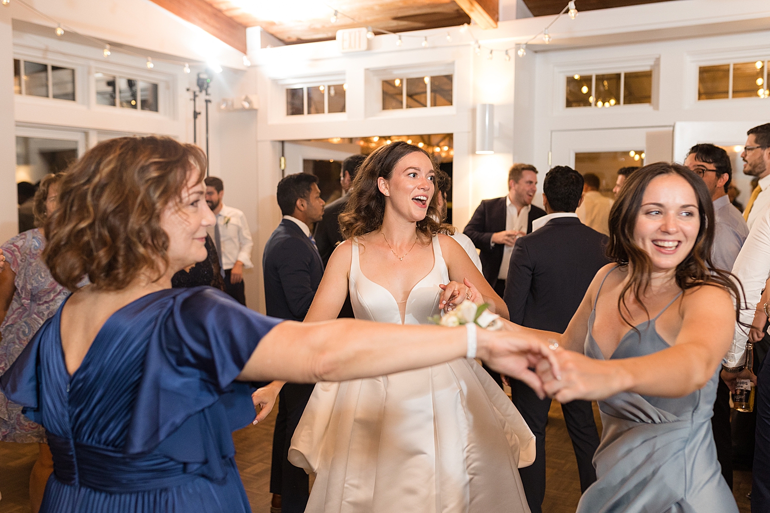 guests dancing during reception