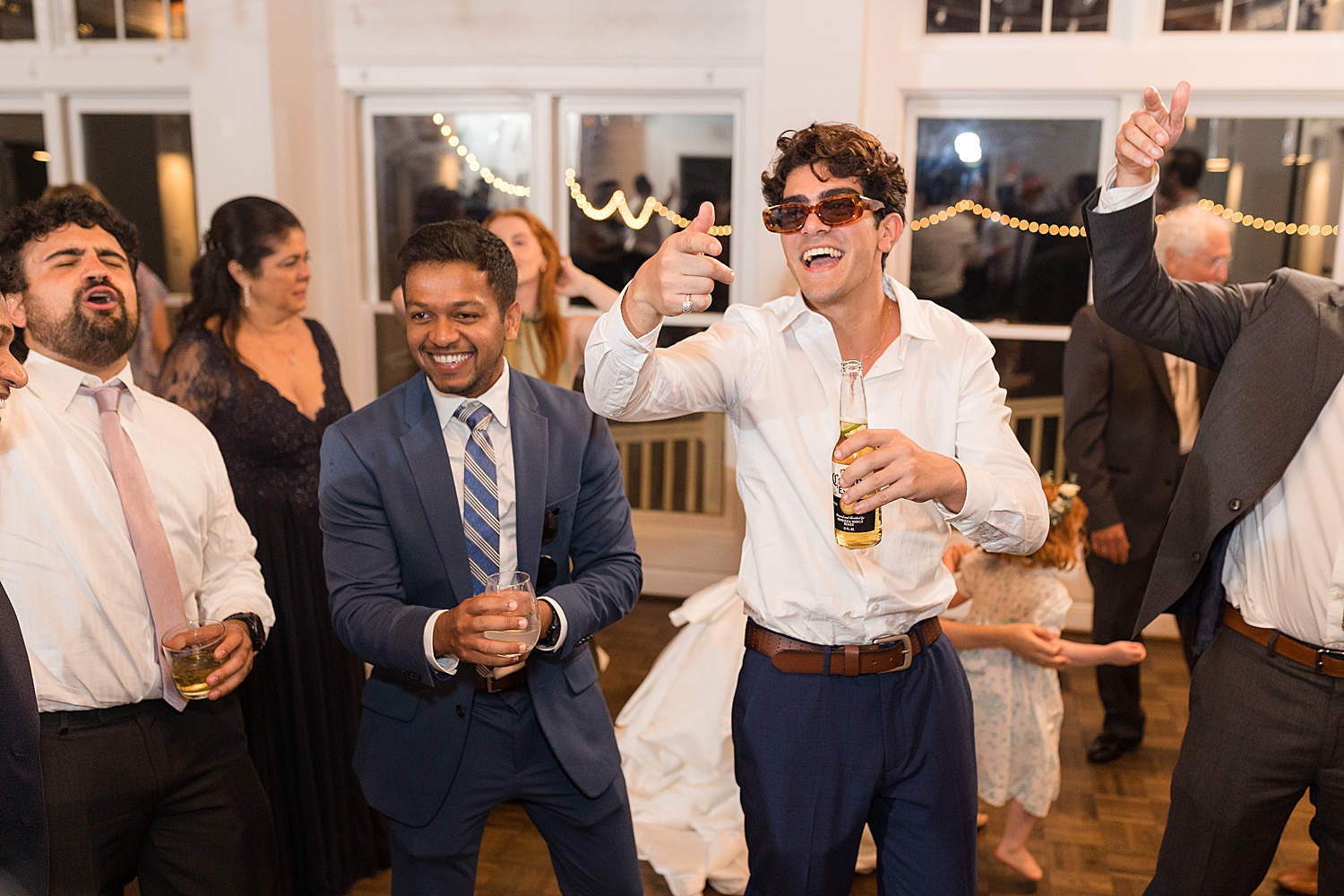 guests dancing during reception