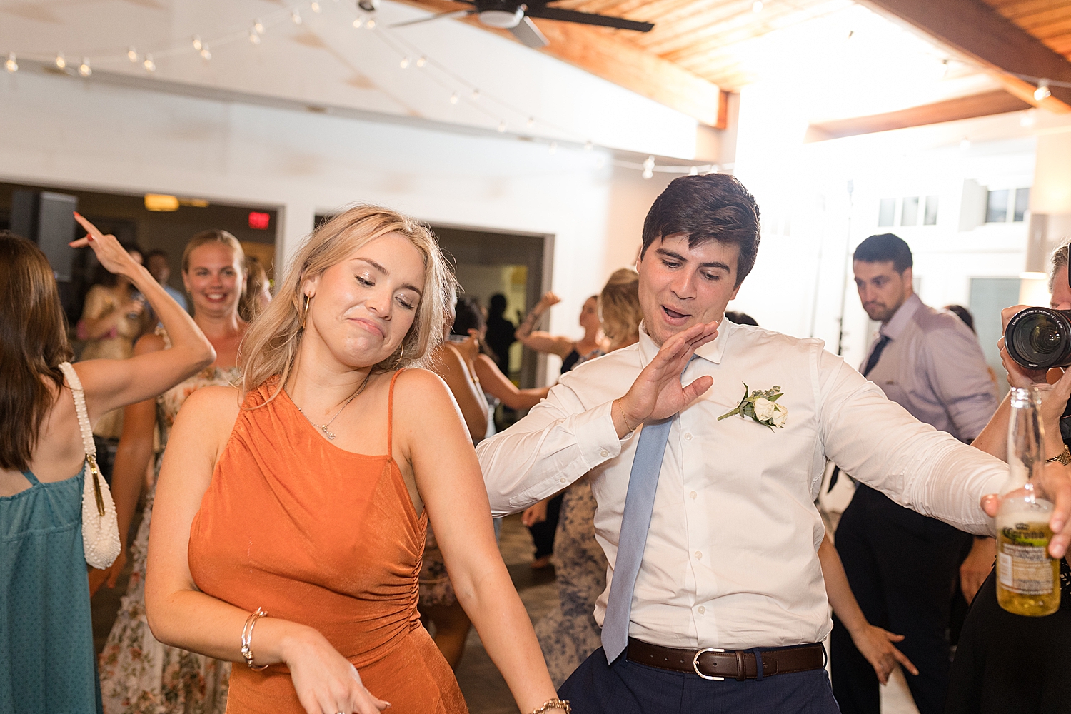 guests dancing during reception