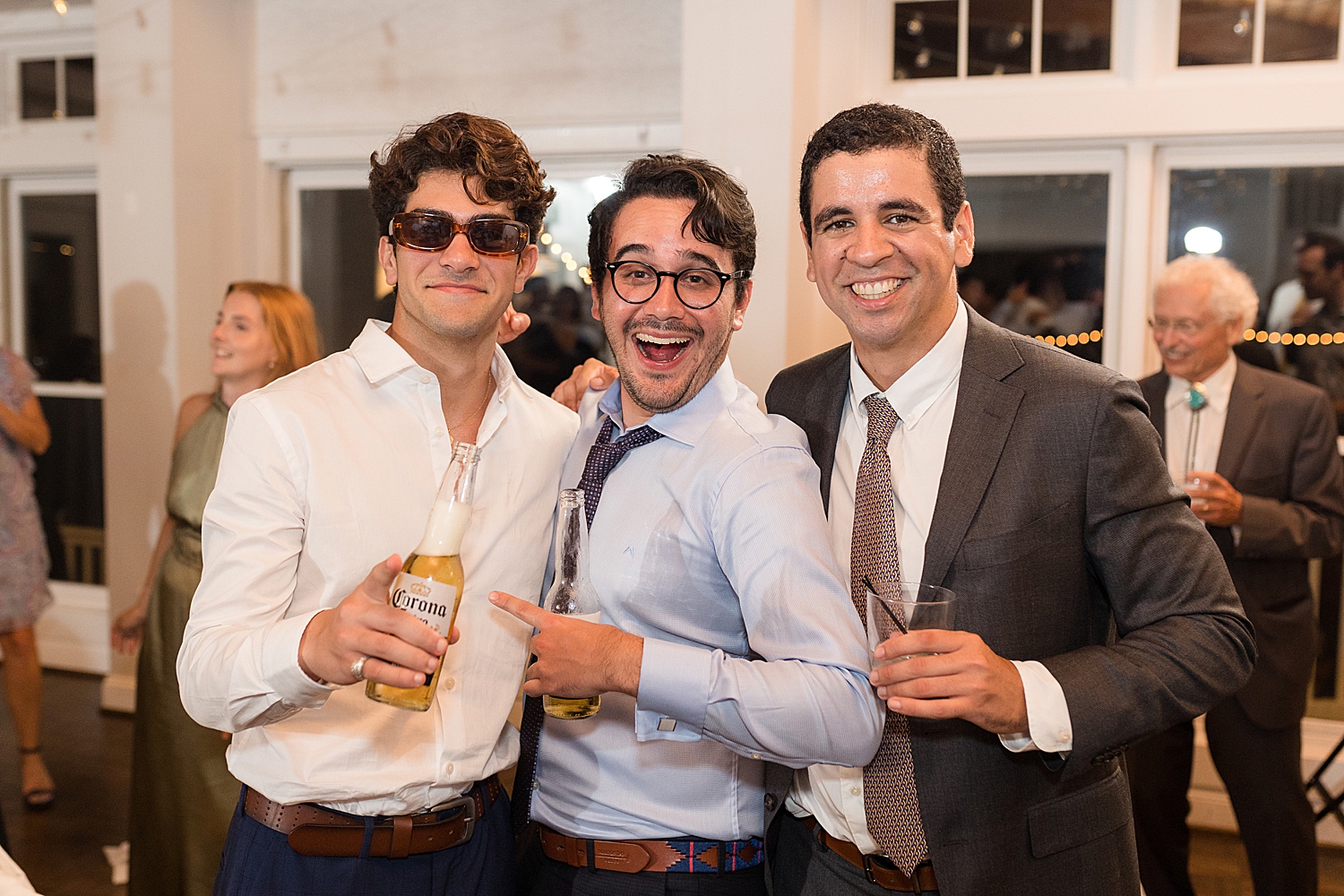 guests smiling during reception