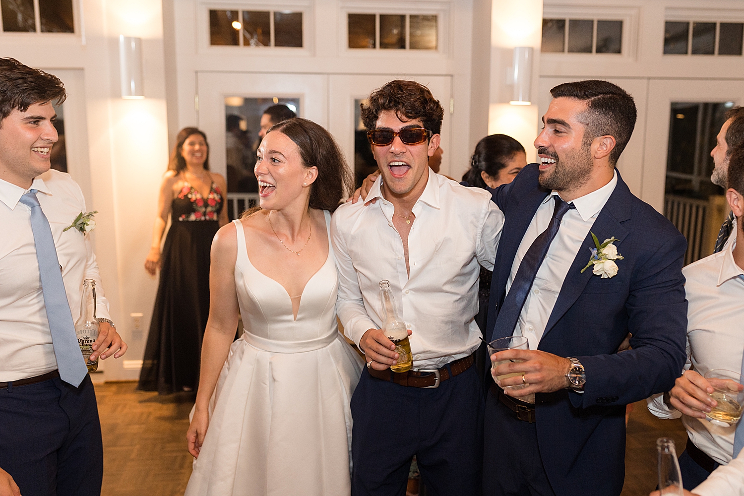 guests smiling during reception