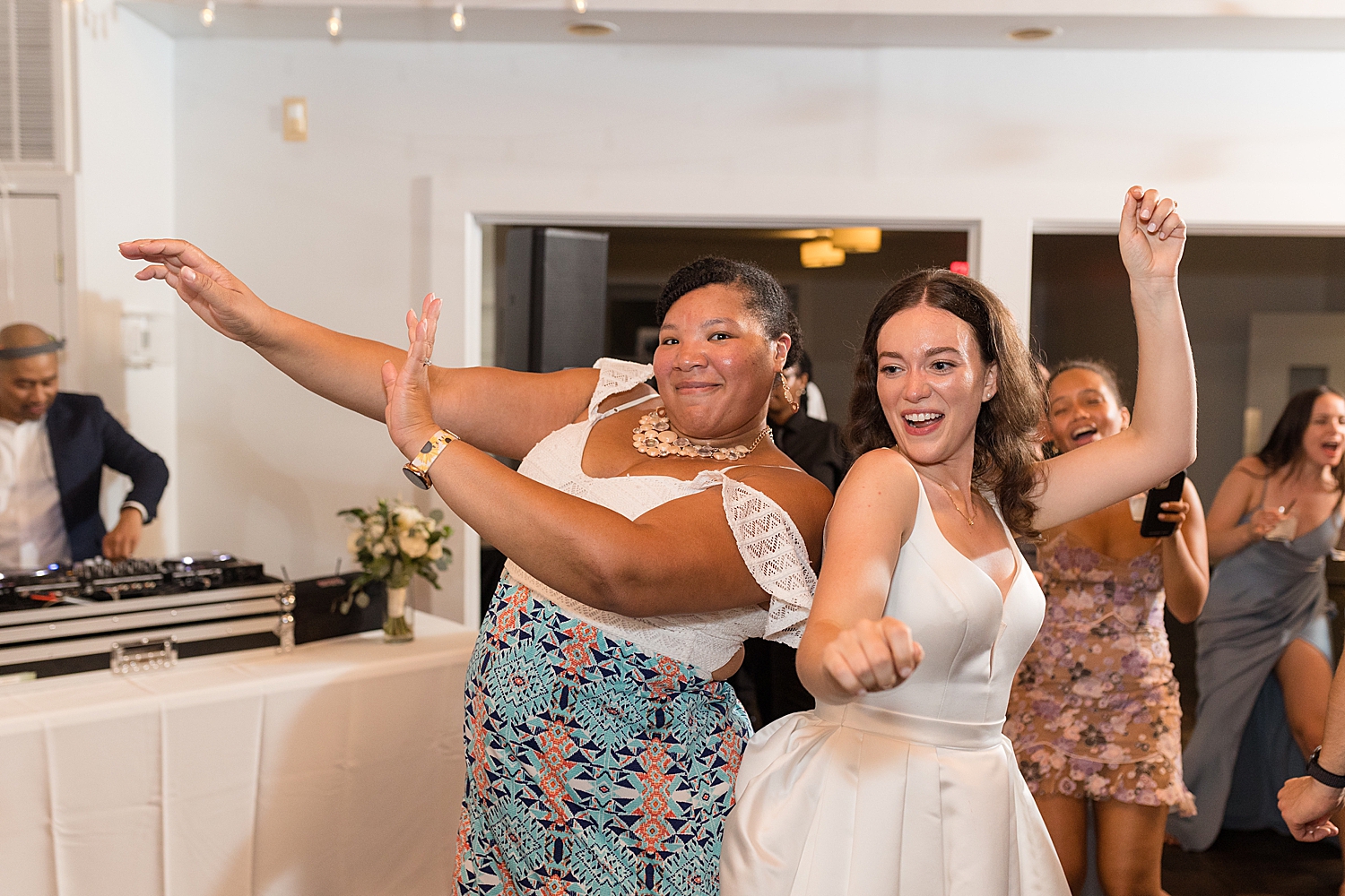 guests dancing during reception