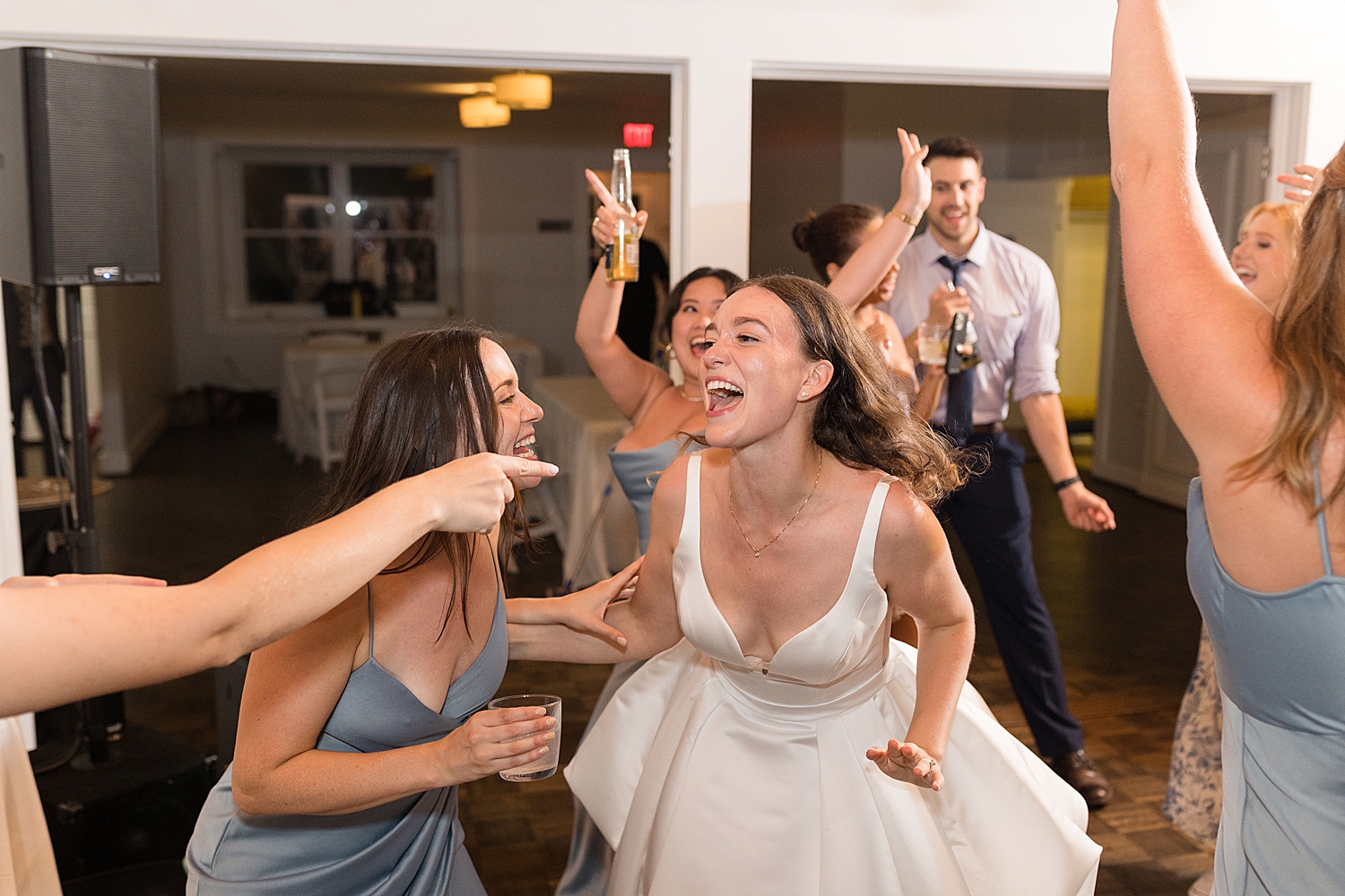 guests dancing during reception