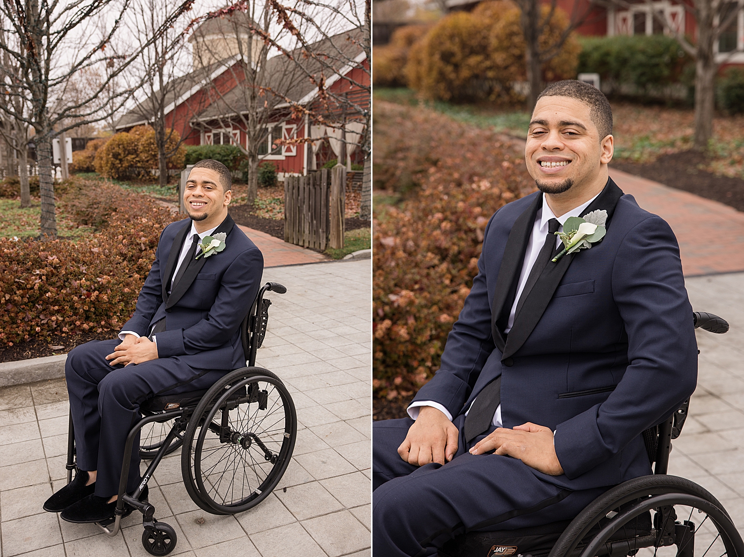 groom portrait in wheelchair