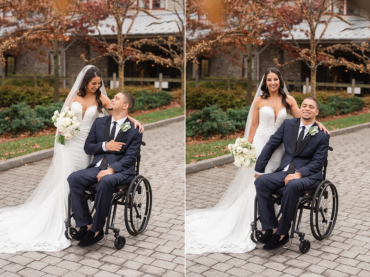 bride and groom portrait wheelchair