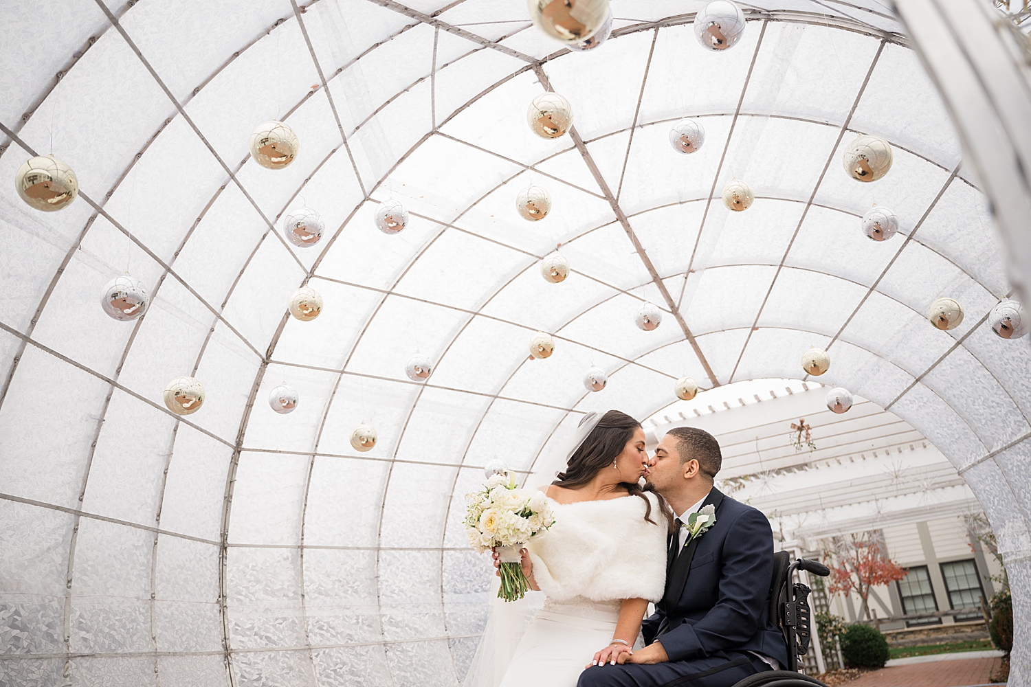 bride and groom portrait chesapeake bay beach club inn christmas