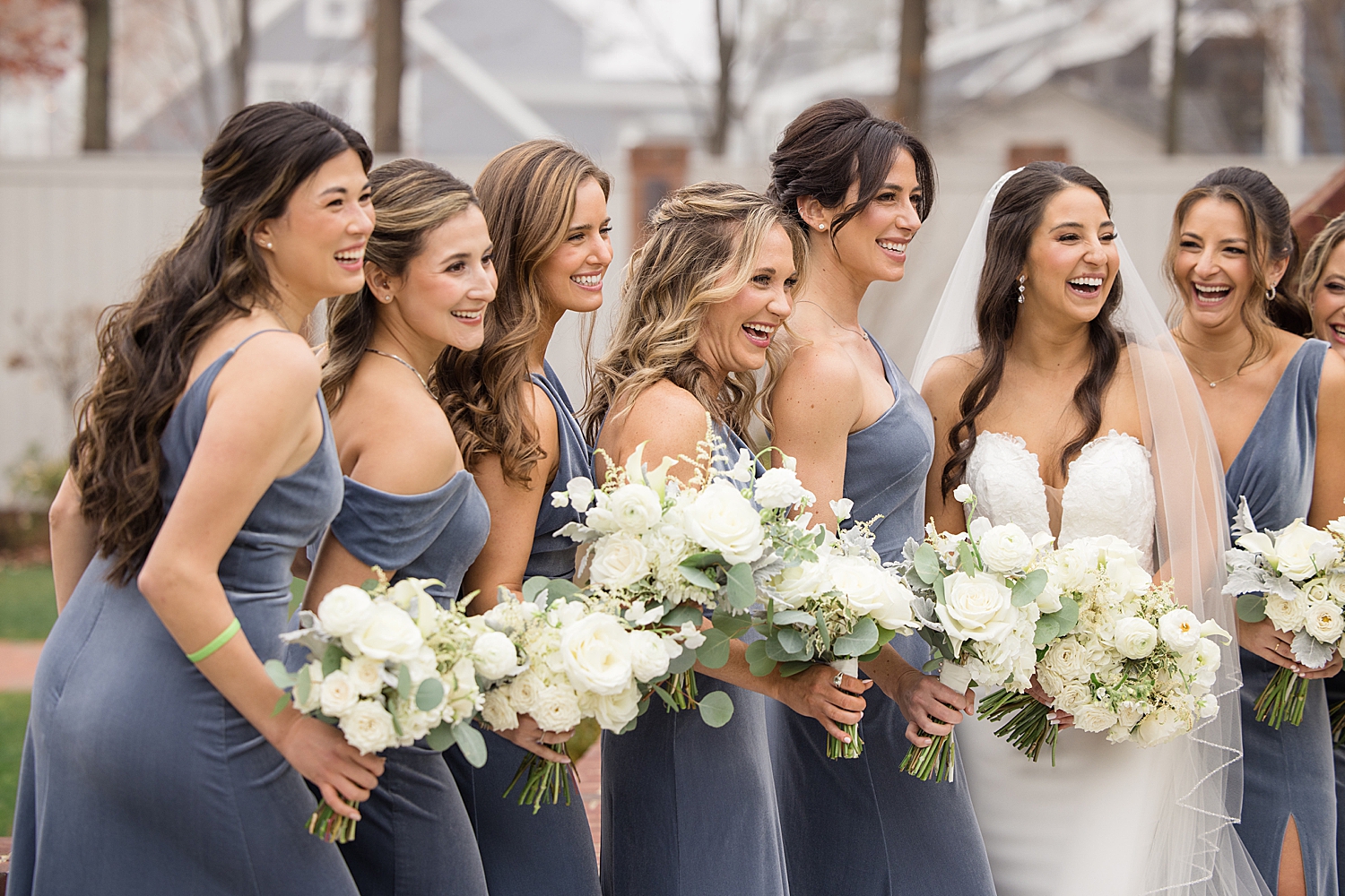 bridesmaids laughing