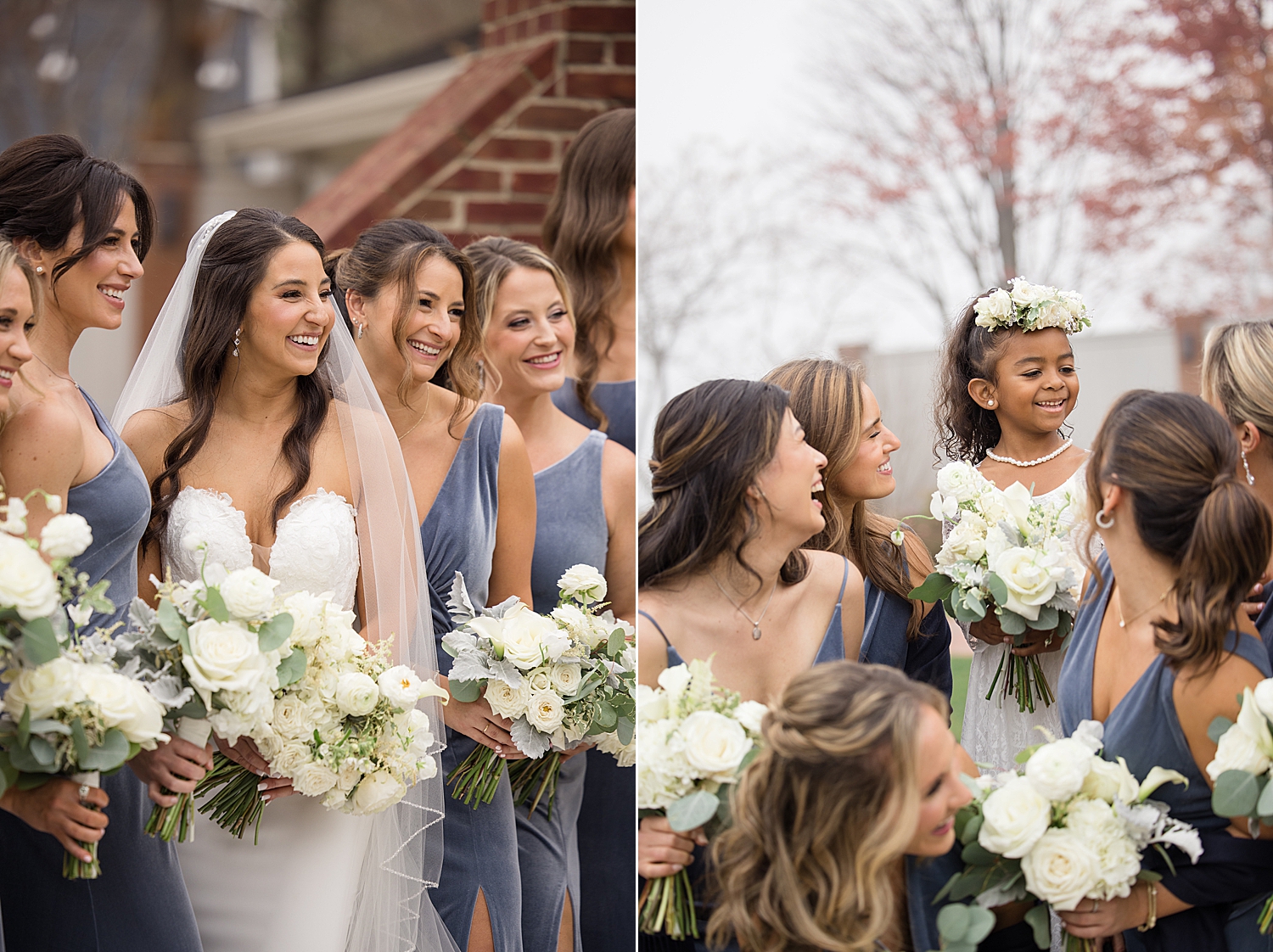 bridesmaids laughing