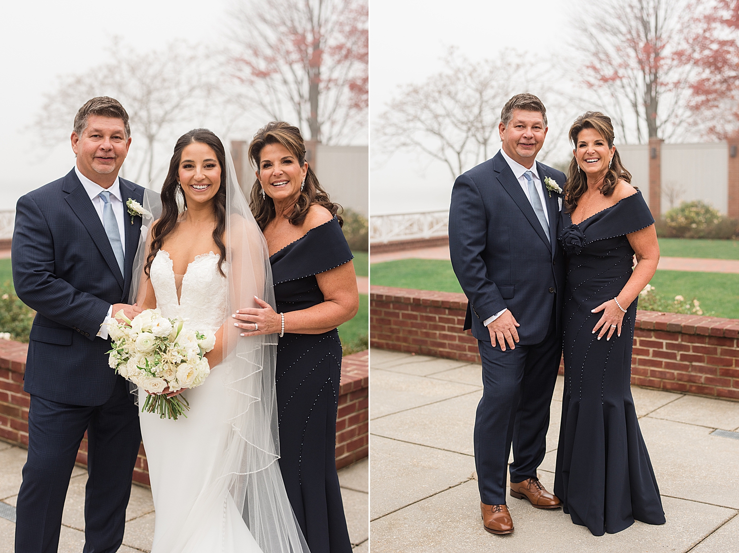 bride with parents