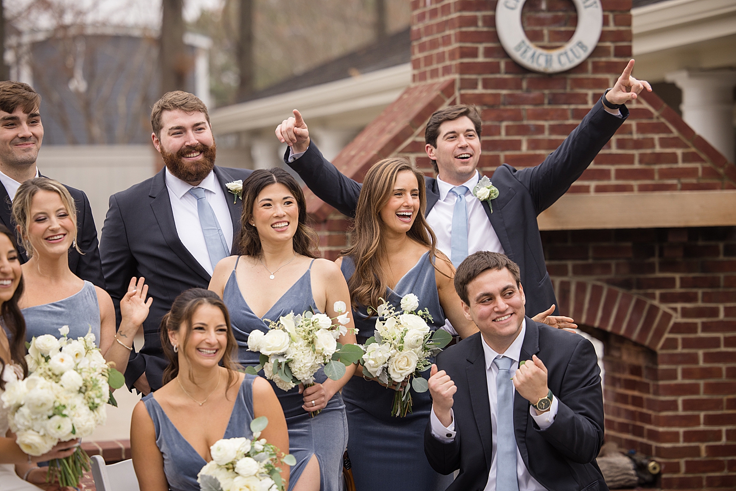 wedding party cheers