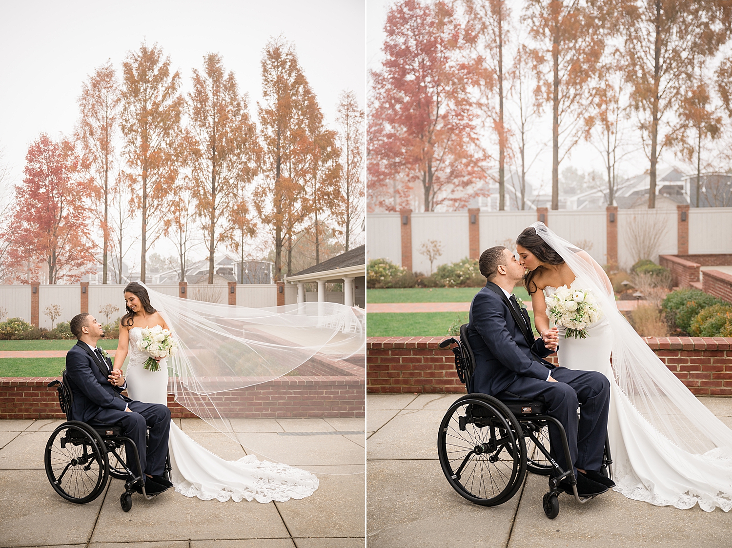 bride and groom portrait wheelchair