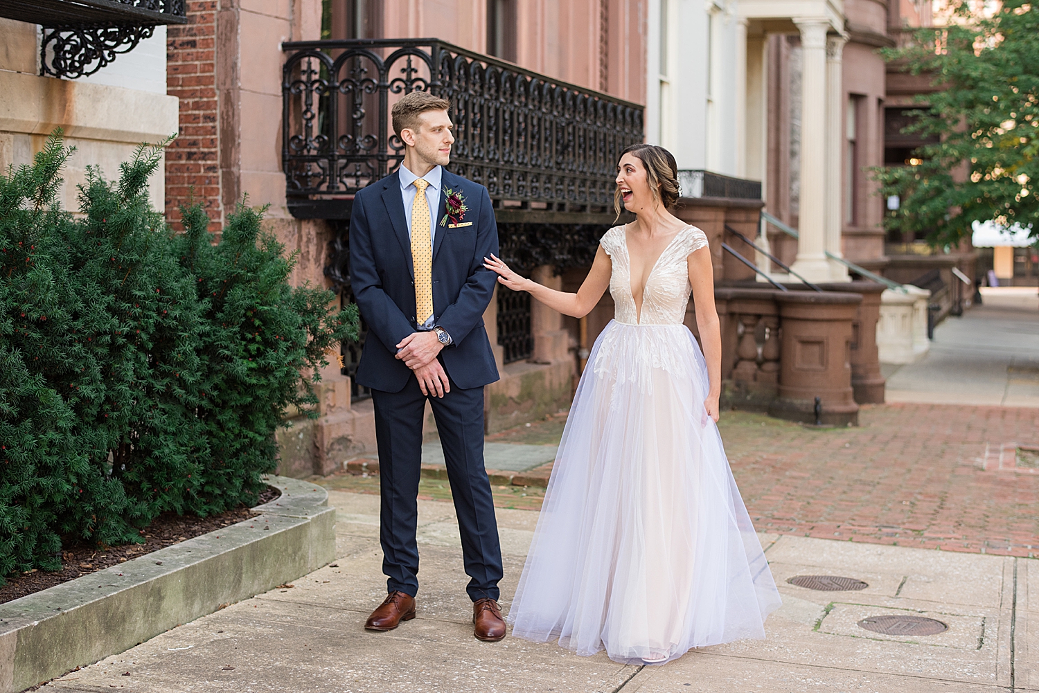 bride and groom first look baltimore