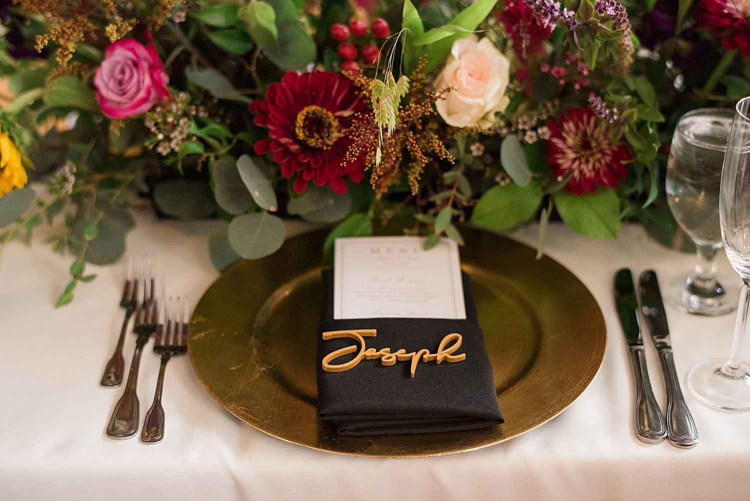 reception dinner plate details