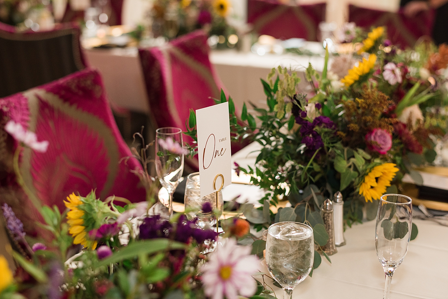 reception dinner tablescape details