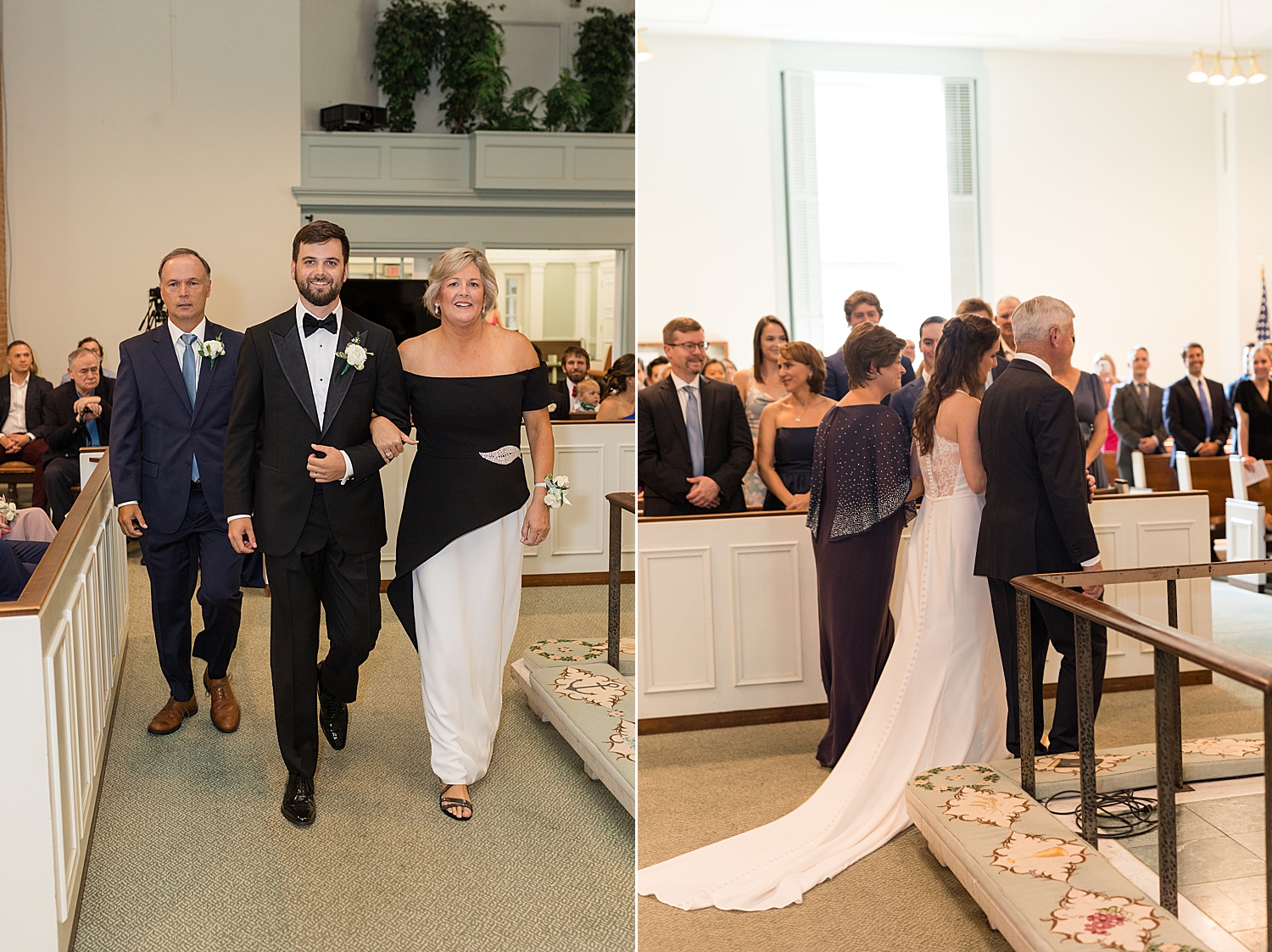 groom and bride enter ceremony