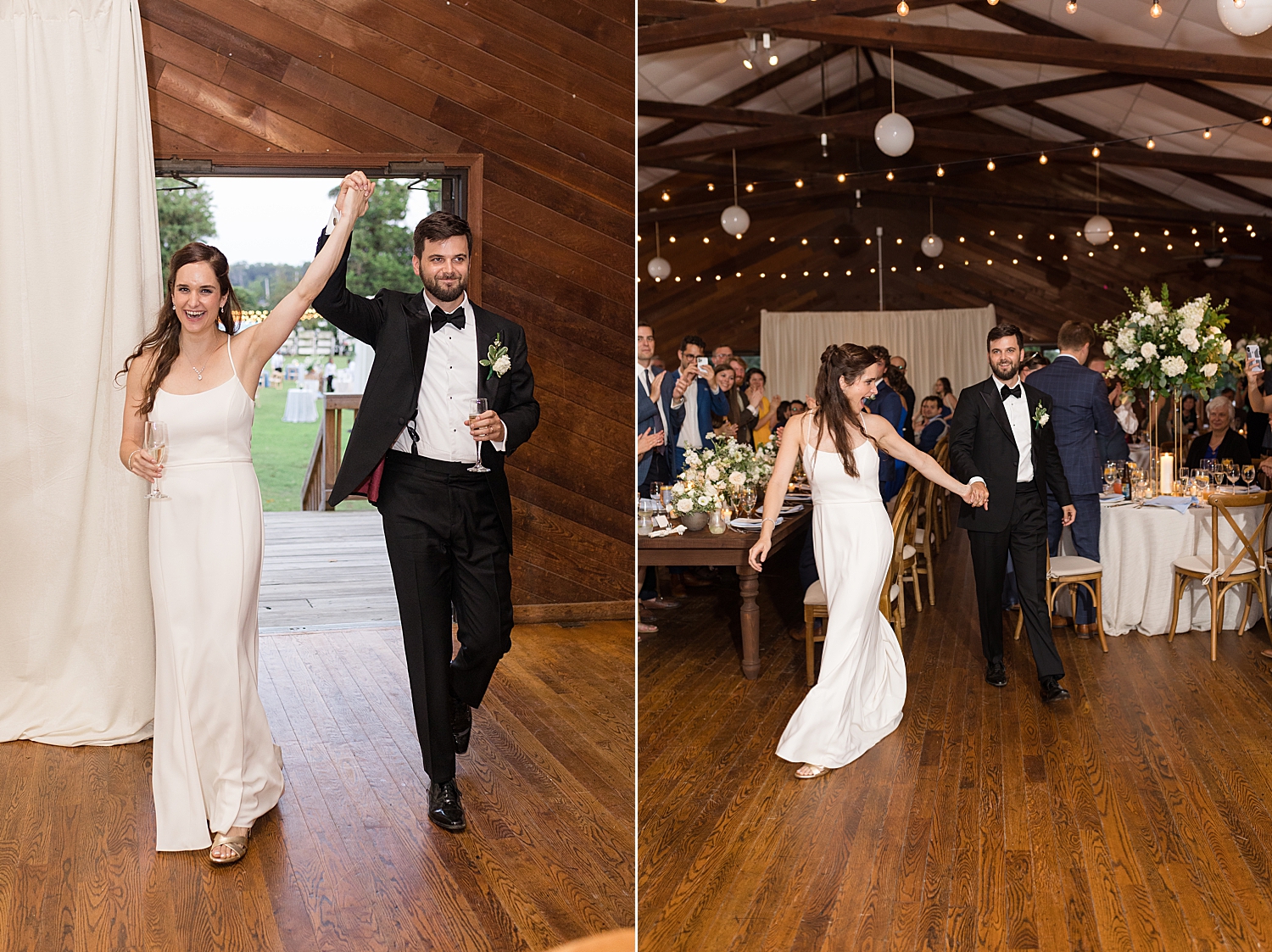 bride and groom enter reception