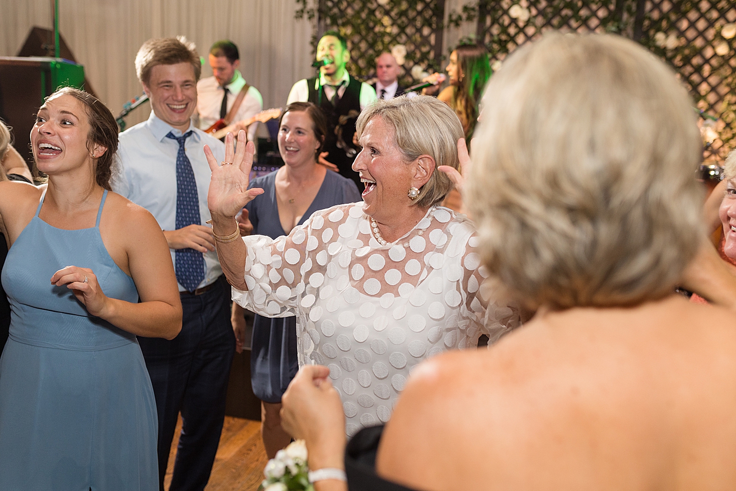 candid guests dancing