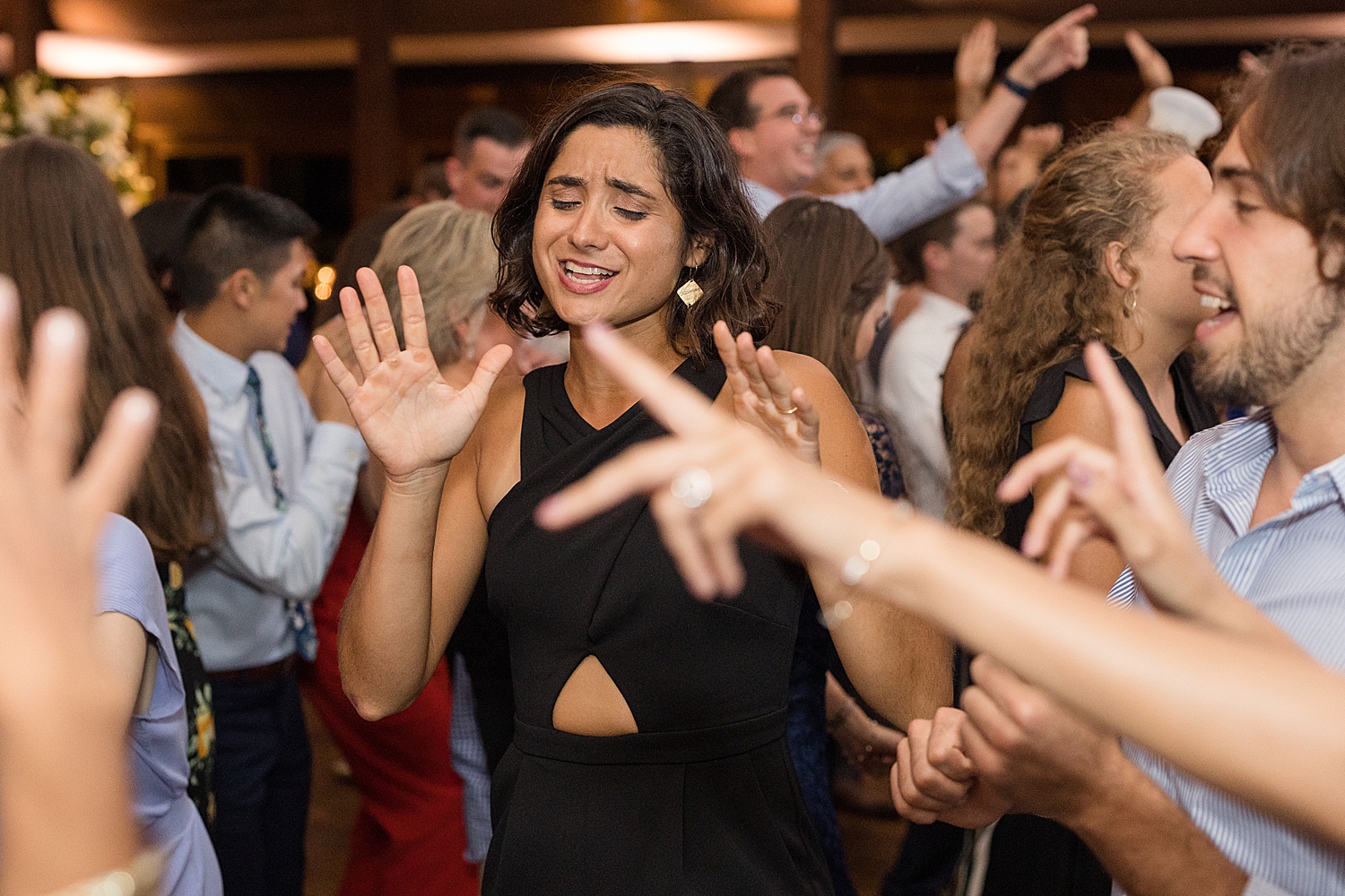 candid guests dancing