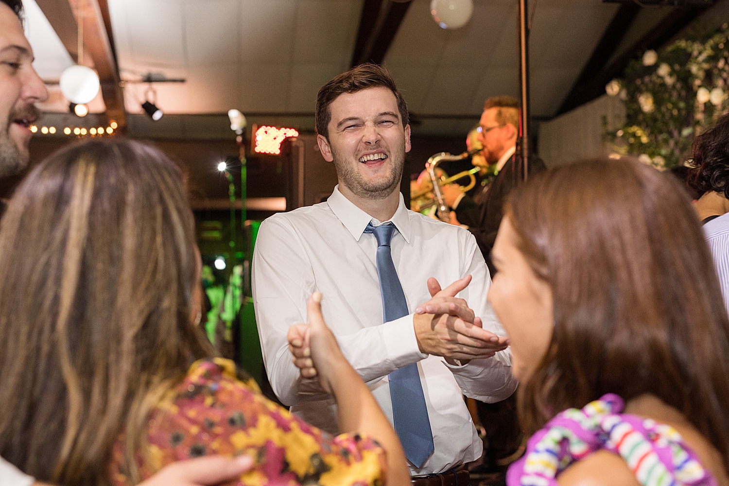 candid guests dancing