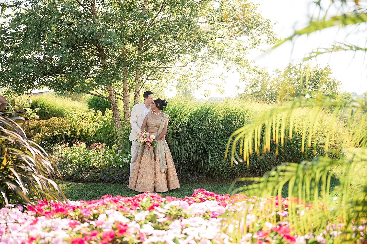 bride and groom embrace