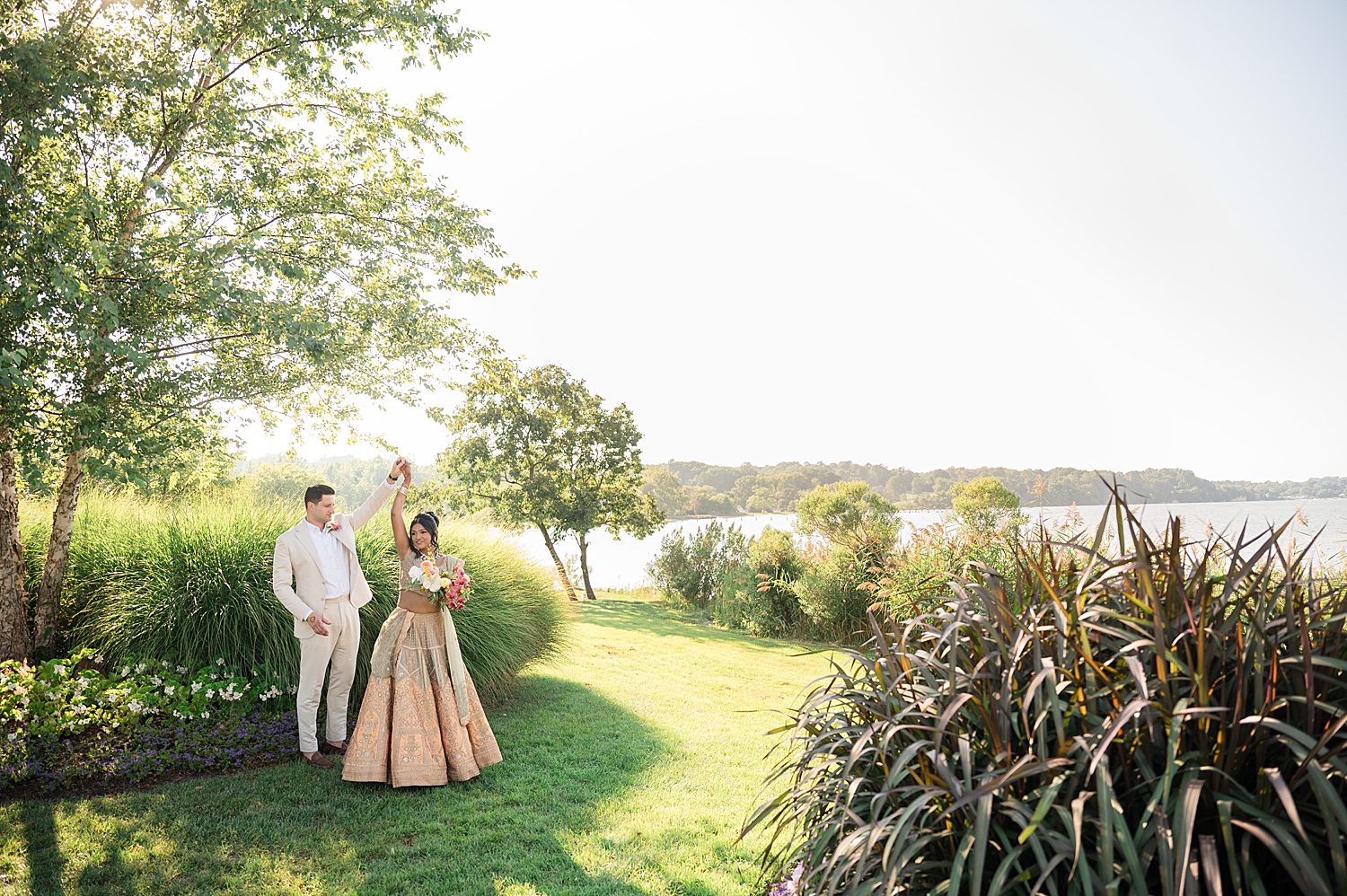 bride and groom spin