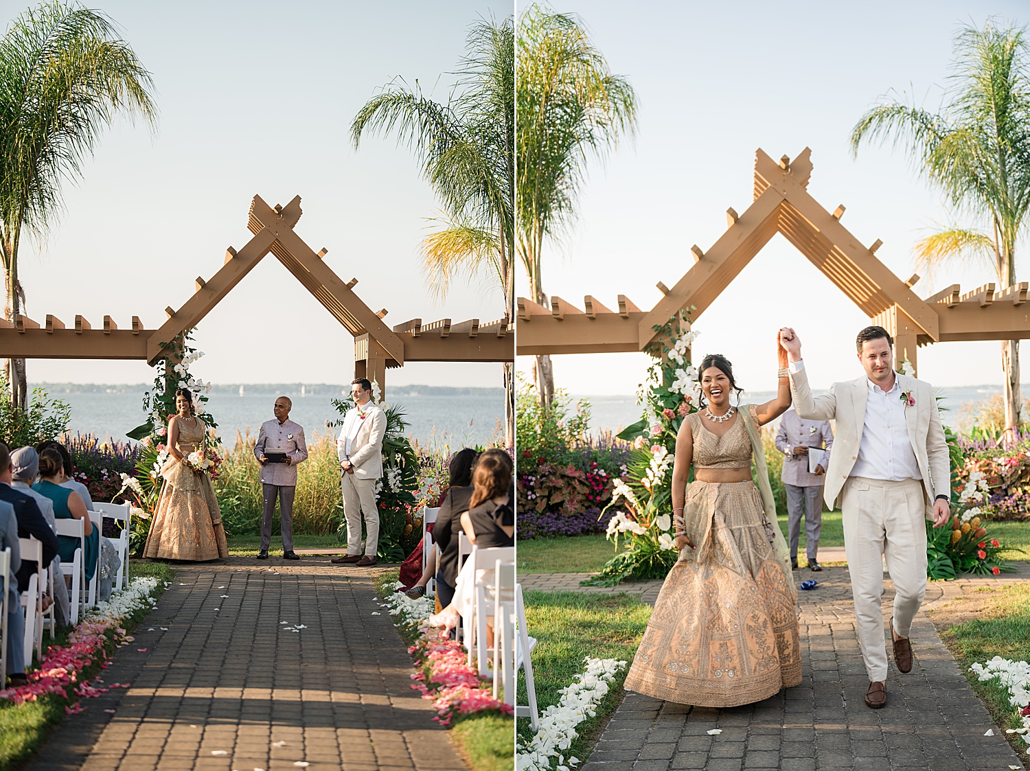 bride and groom recess ceremony