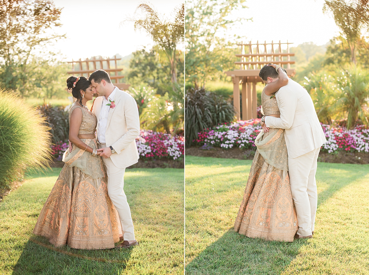 bride and groom couple portrait polynesian garden