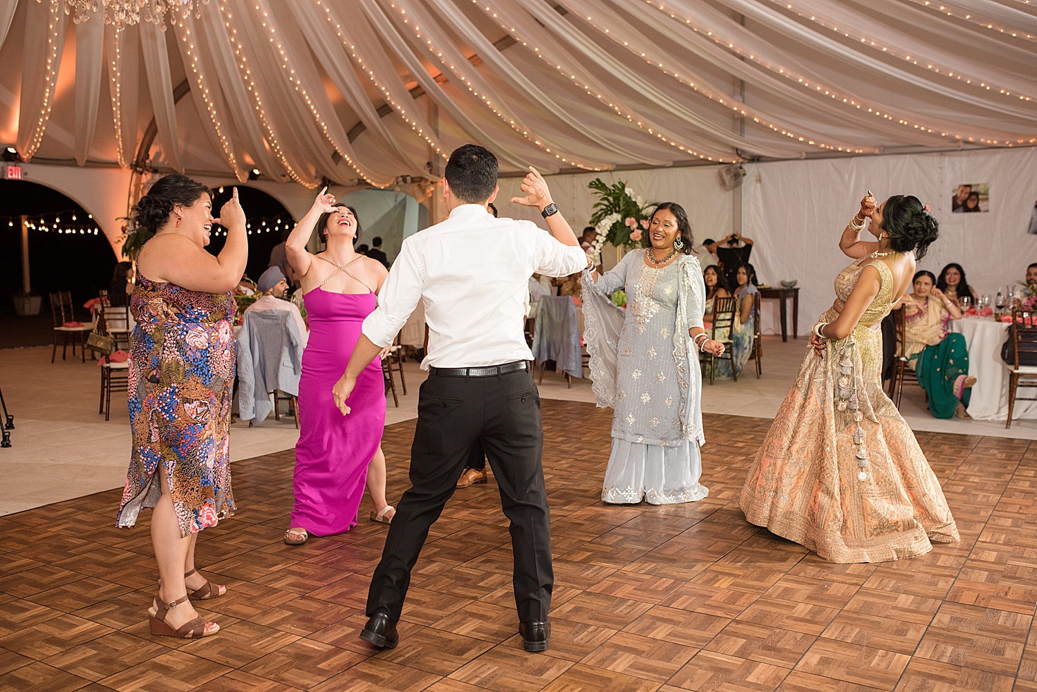 candid guests dancing