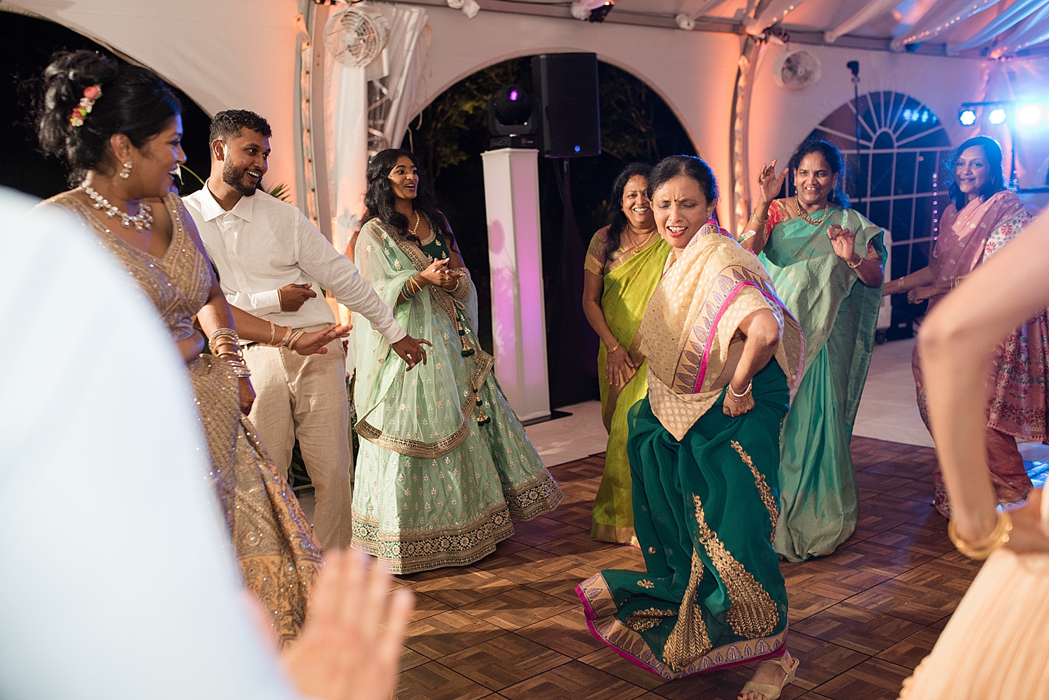 candid guests dancing