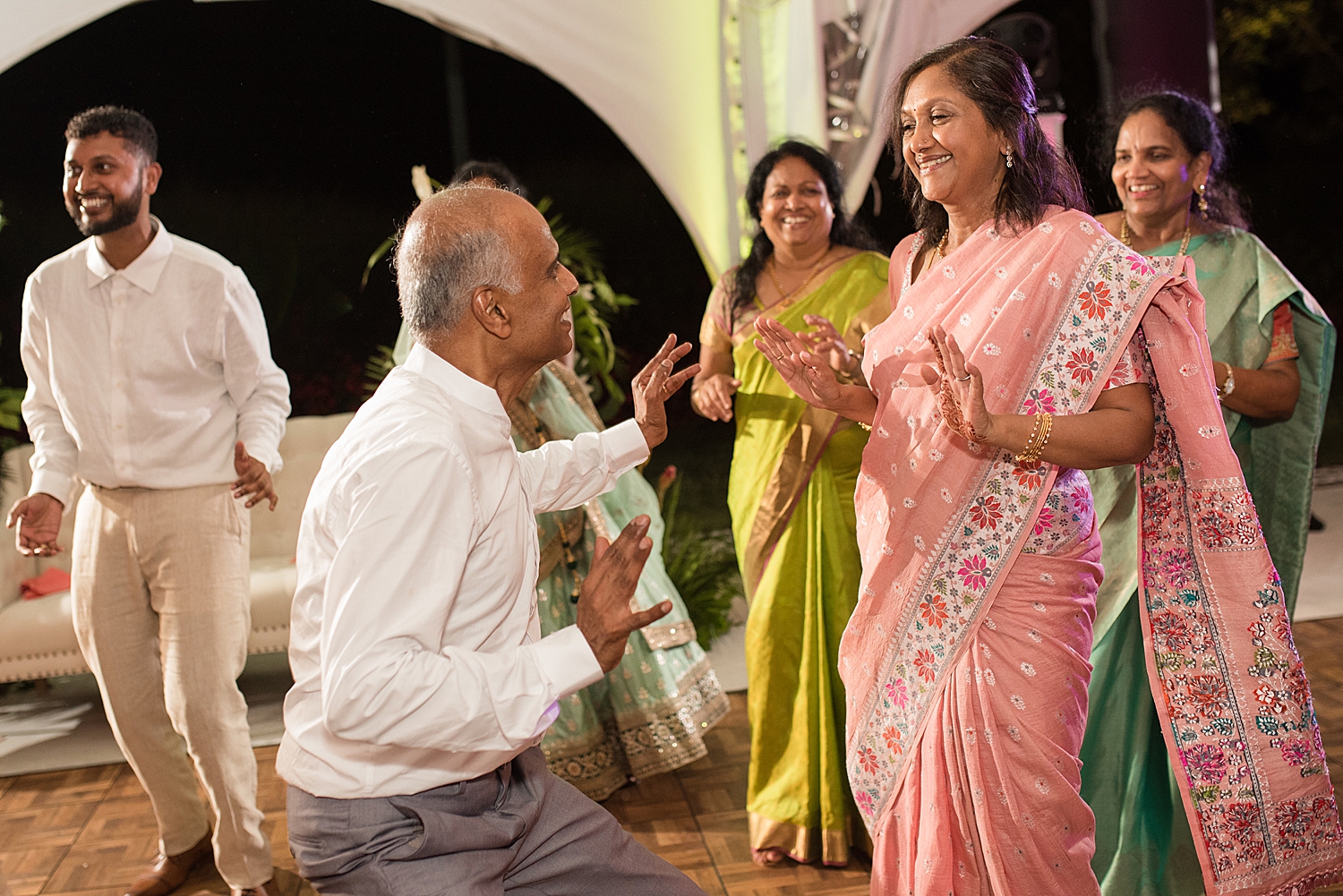 candid guests dancing