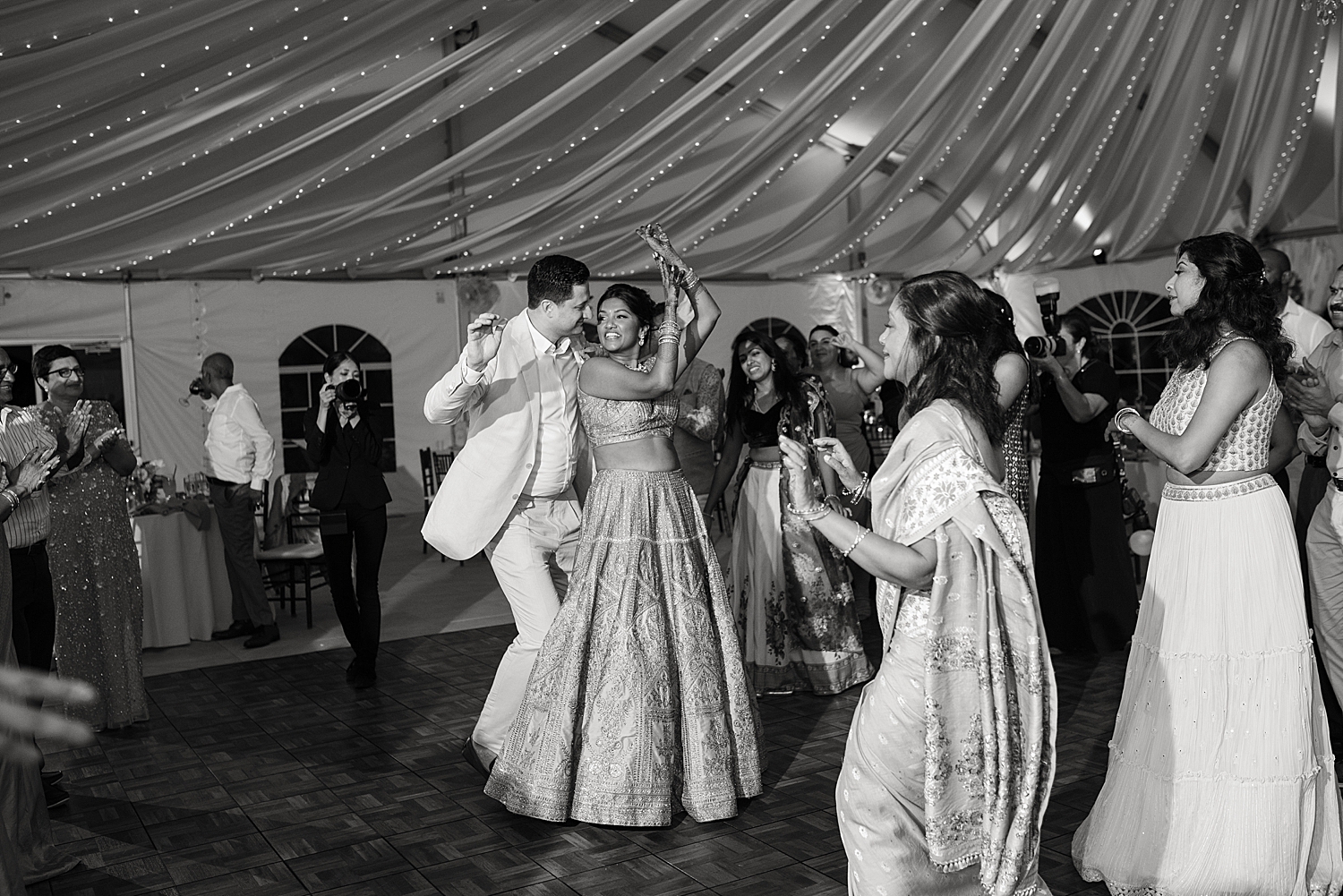 candid guests dancing