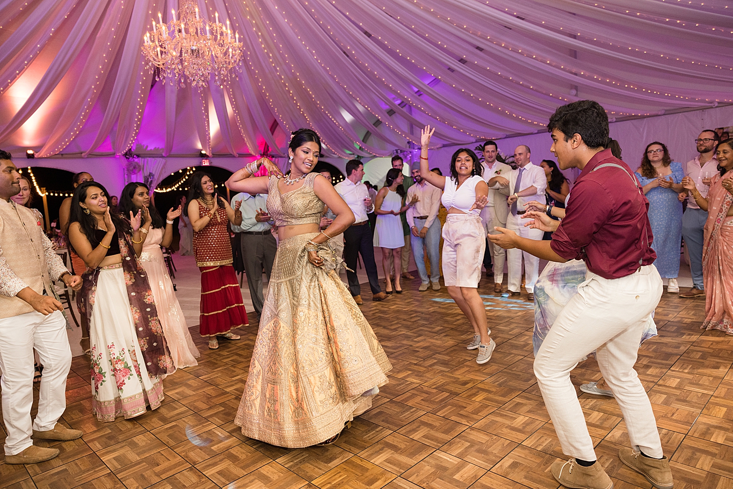 candid guests dancing