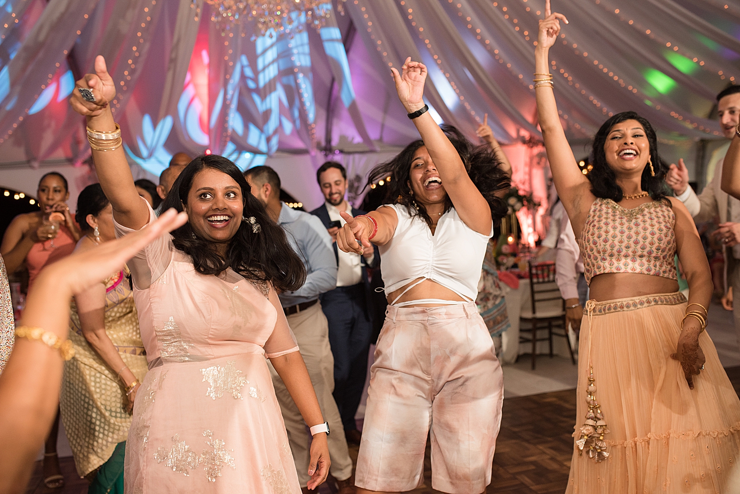 candid guests dancing