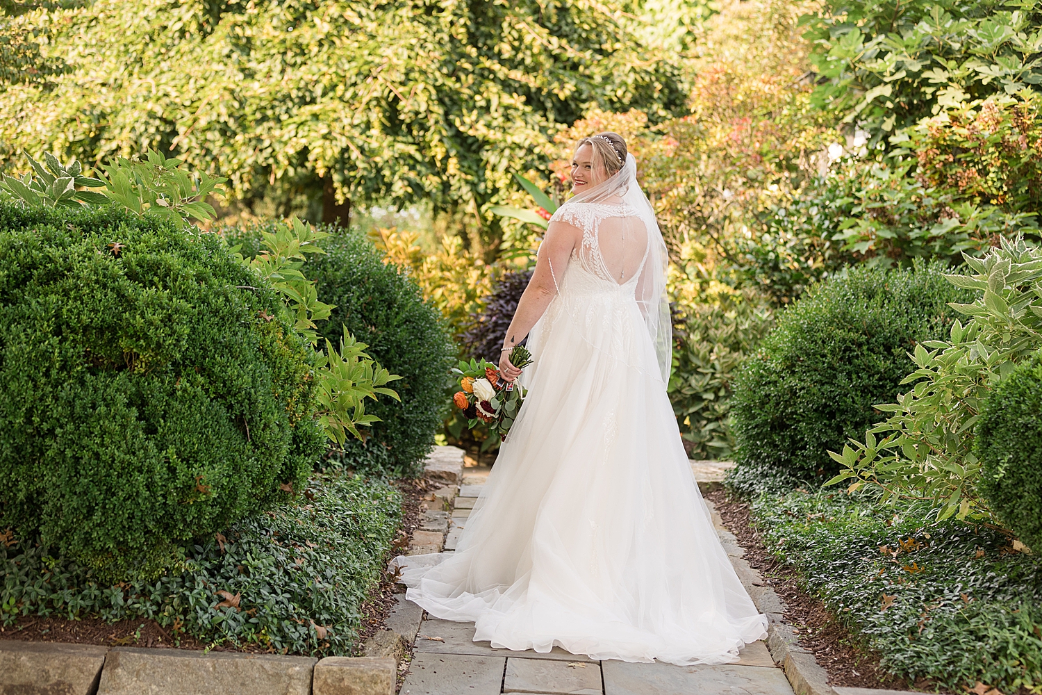 bridal portrait back of the dress