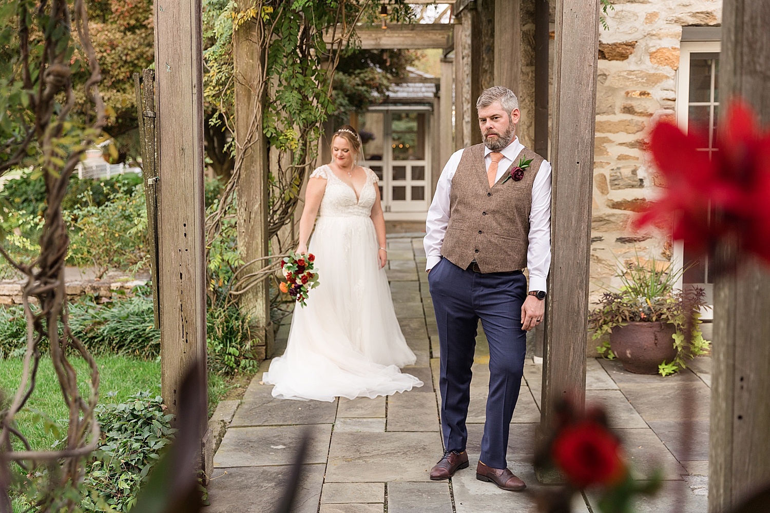 bride and groom couple portrait