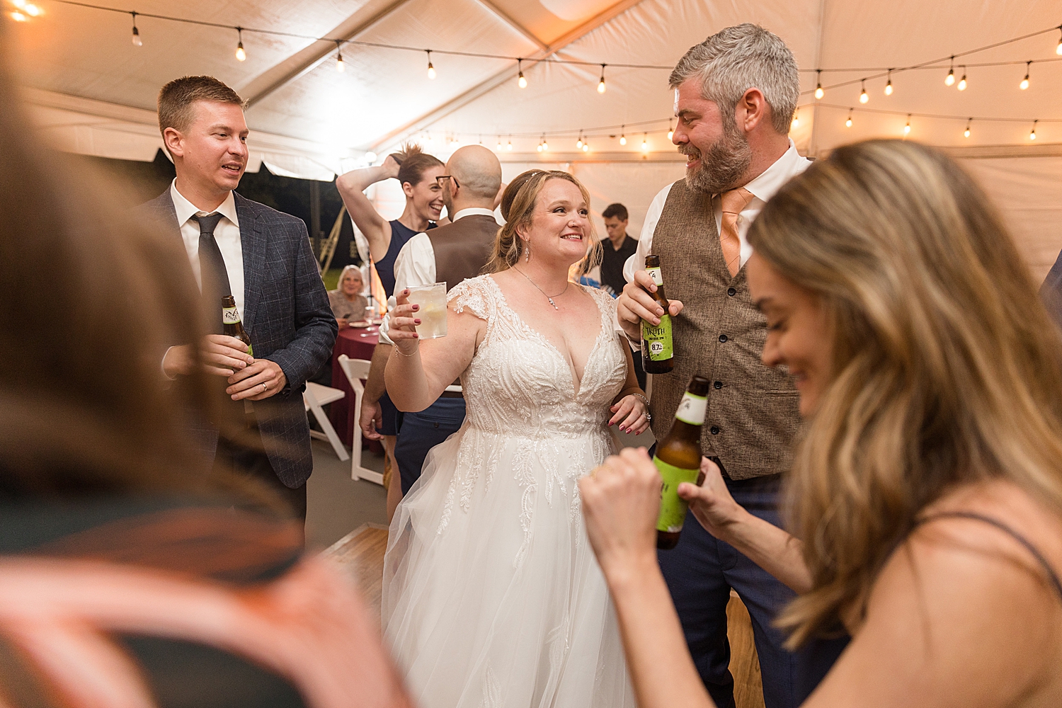 candid guests dancing