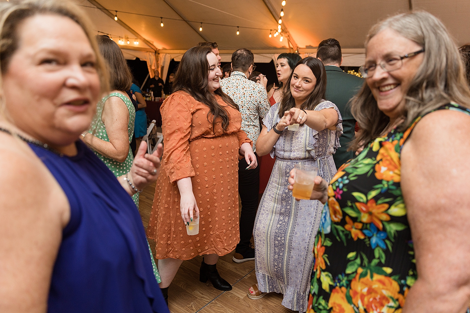 candid guests dancing