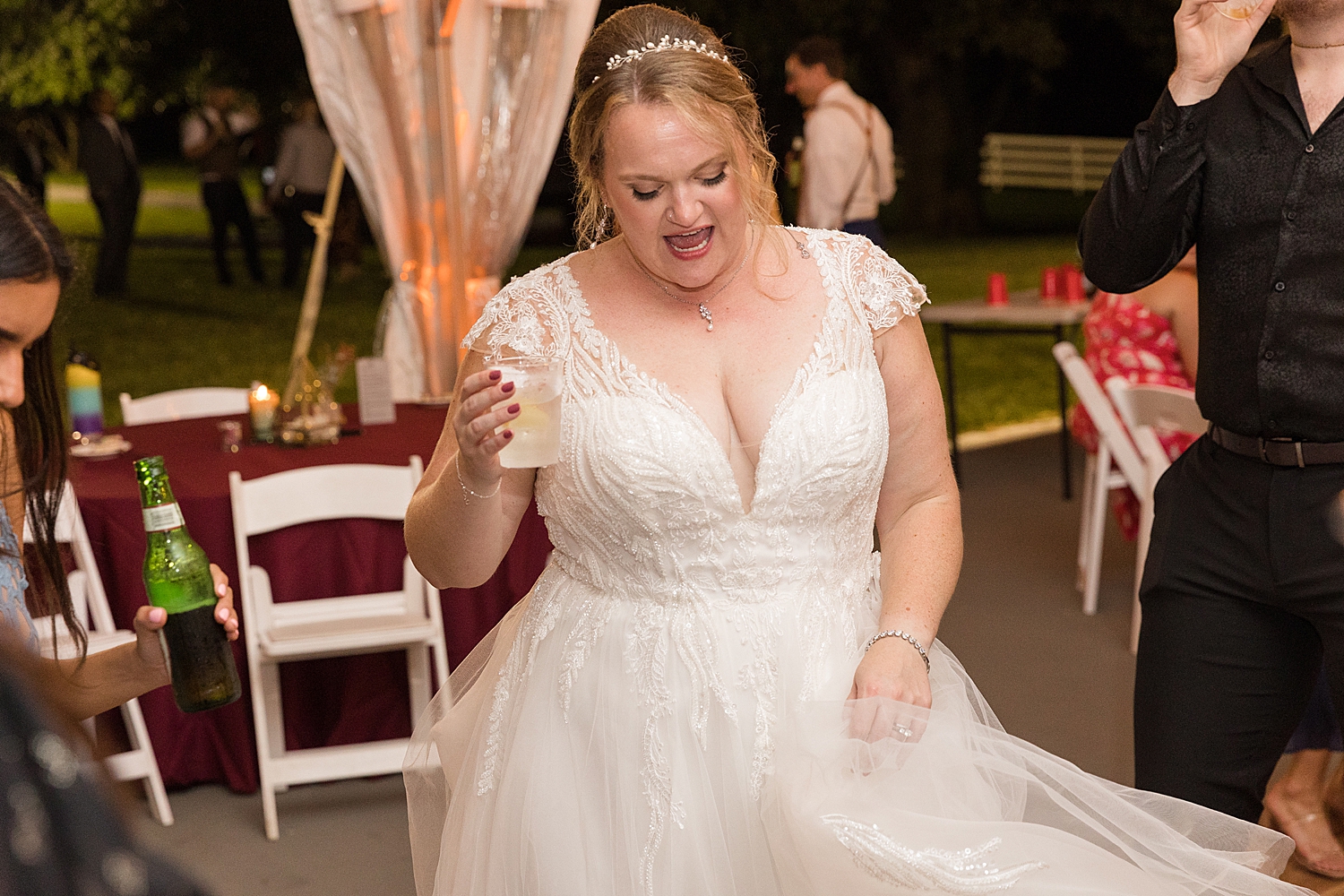 candid guests dancing