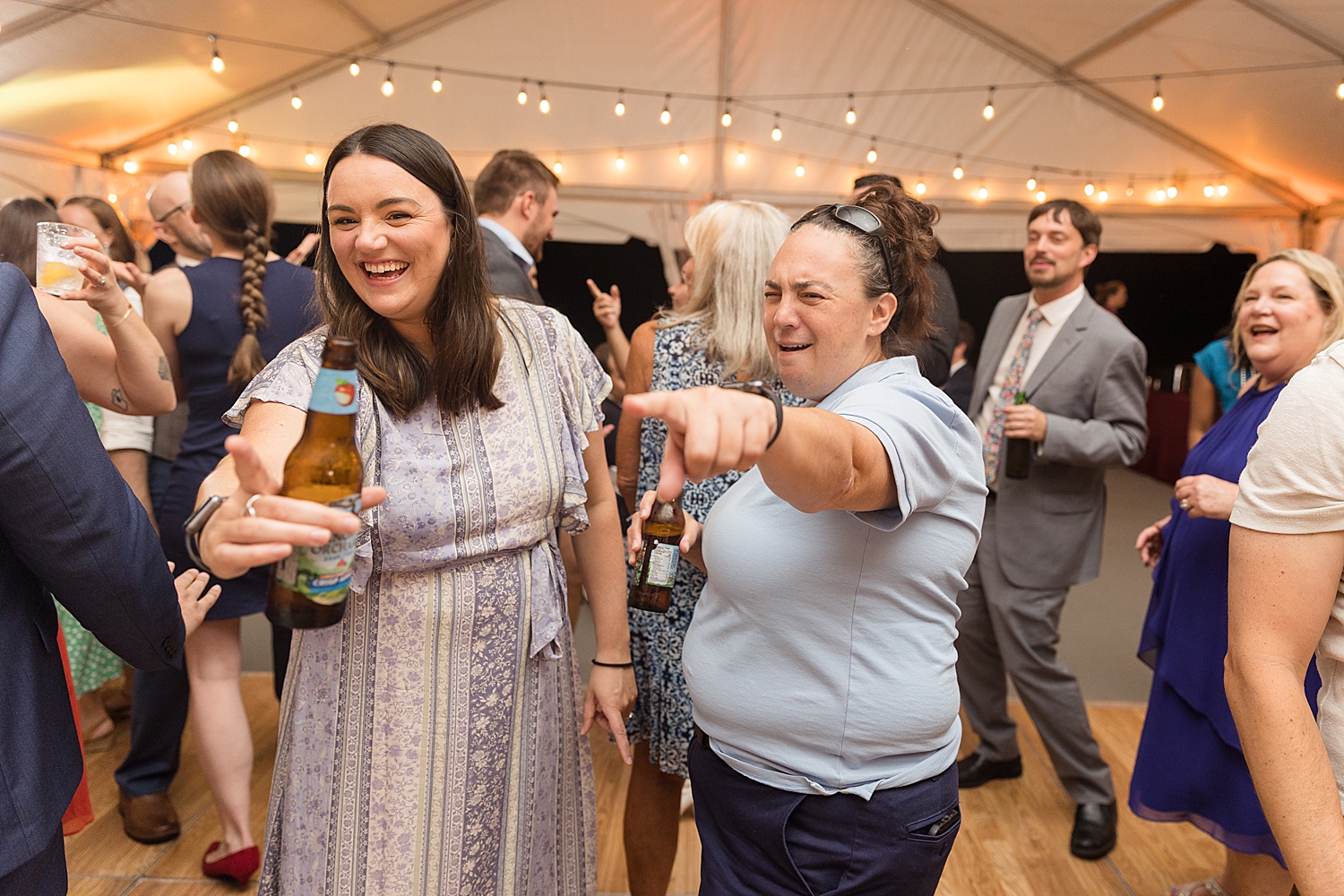 candid guests dancing